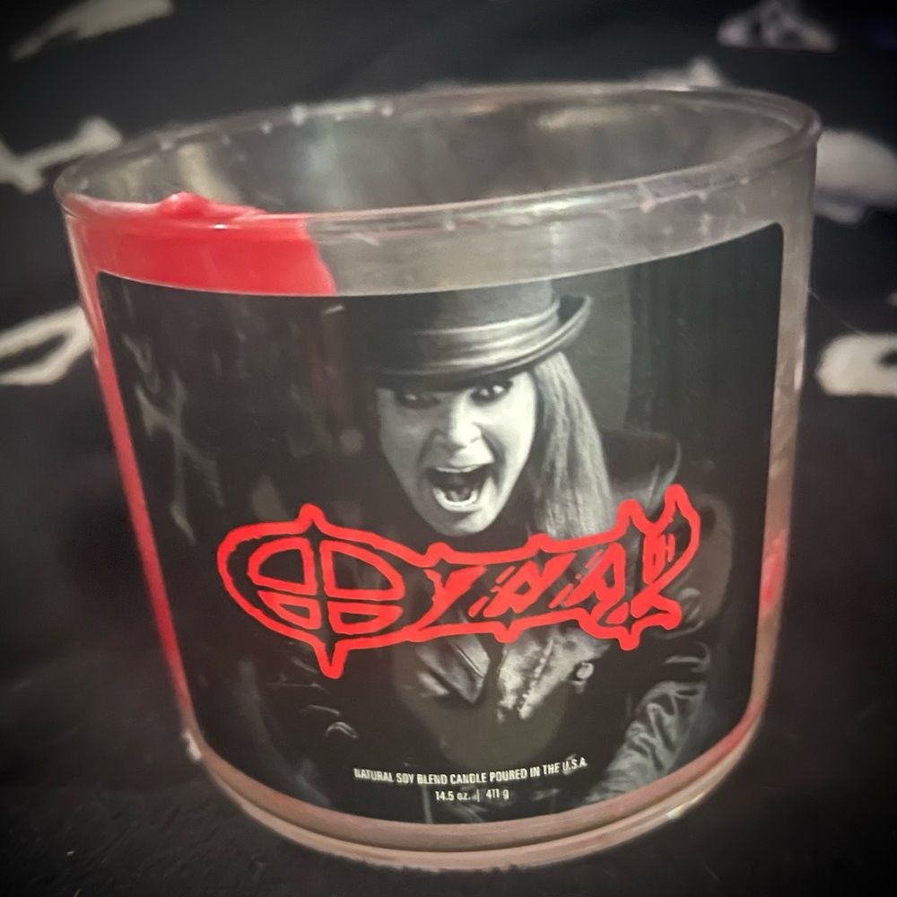 Rock & Roll Beauty Ozzy Osbourne Candle Jar Holder Collector’s Set Fireside Rare